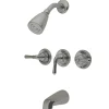 Kingston Brass Magellan Solid Brass Three Handle Tub and Shower Faucet