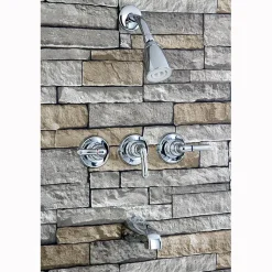 Kingston Brass Magellan Solid Brass Three Handle Tub and Shower Faucet
