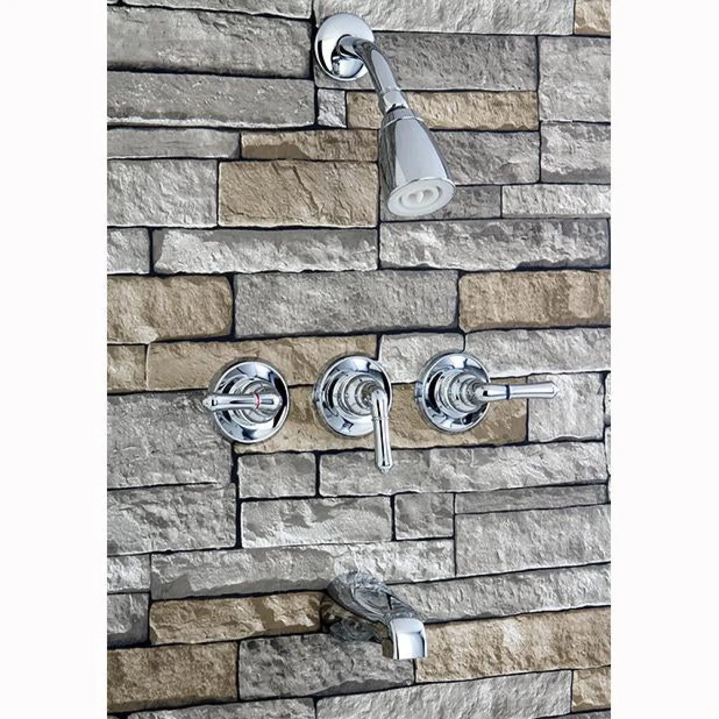 Kingston Brass Magellan Solid Brass Three Handle Tub and Shower Faucet