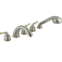 Kingston Brass Magellan Three Handle Roman Tub Filler with Hand Shower