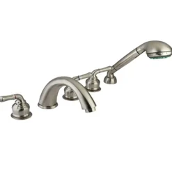 Kingston Brass Magellan Three Handle Roman Tub Filler with Hand Shower