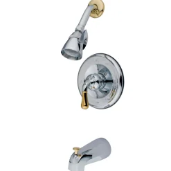 Kingston Brass Magellan Trim Only for Single Handle Tub and Shower Faucet in Polished Chrome with Polished Brass