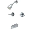 Kingston Brass Magellan Two Handle Tub and Shower Faucet in Polished Chrome