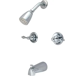 Kingston Brass Magellan Two Handle Tub and Shower Faucet in Polished Chrome