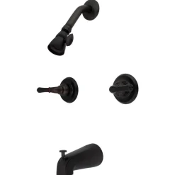 Kingston Brass Magellan Two Handle Oil Rubbed Bronze Tub and Shower Faucet