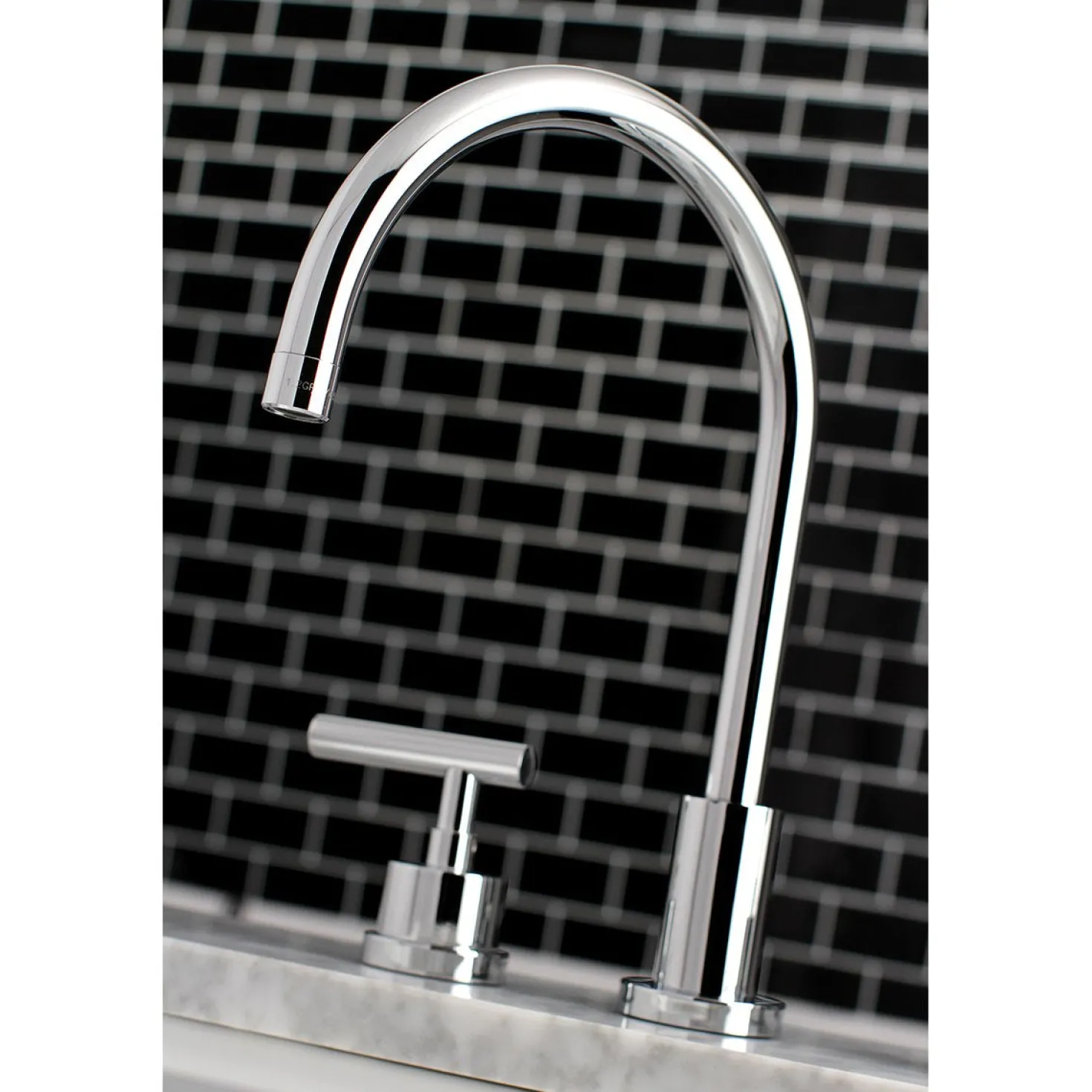 Kingston Brass Manhattan Deck Mount 8-Inch Widespread Bathroom Faucet