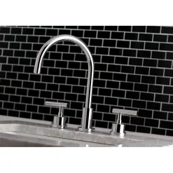 Kingston Brass Manhattan Deck Mount 8-Inch Widespread Bathroom Faucet