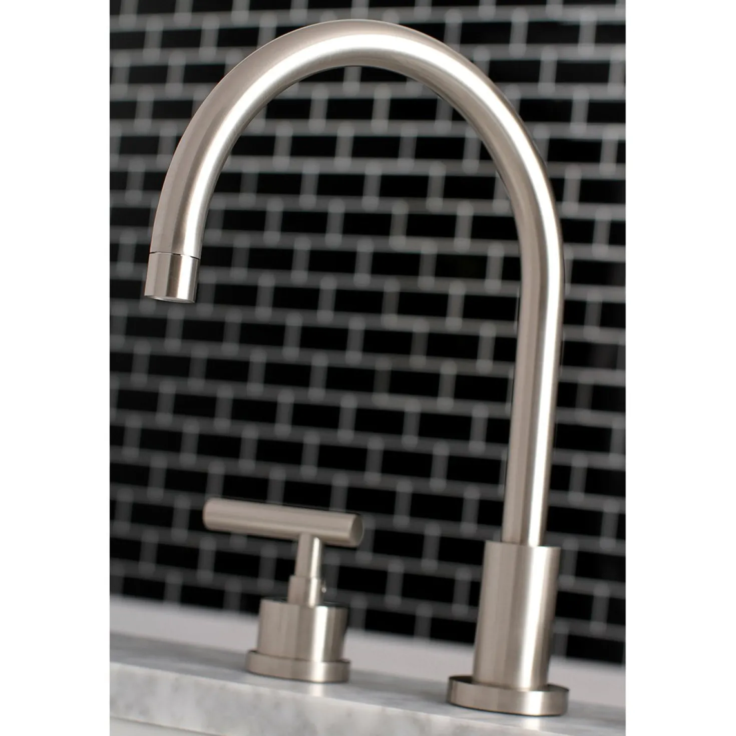 Kingston Brass Manhattan Deck Mount 8-Inch Widespread Bathroom Faucet