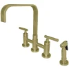 Kingston Brass Manhattan 2-Handle Kitchen Faucet with Brass Side Sprayer
