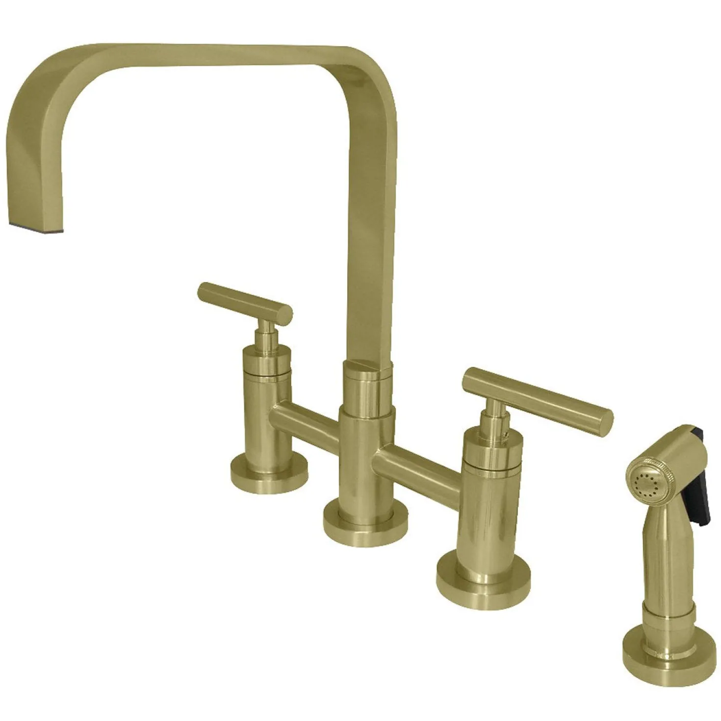 Kingston Brass Manhattan 2-Handle Kitchen Faucet with Brass Side Sprayer