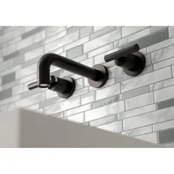Kingston Brass Manhattan 2-Handle 8-Inch Wall Mount Bathroom Faucet