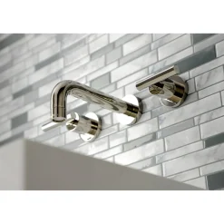 Kingston Brass Manhattan 2-Handle 8-Inch Wall Mount Bathroom Faucet