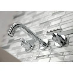 Kingston Brass Manhattan 2-Handle 8-Inch Wall Mount Bathroom Faucet