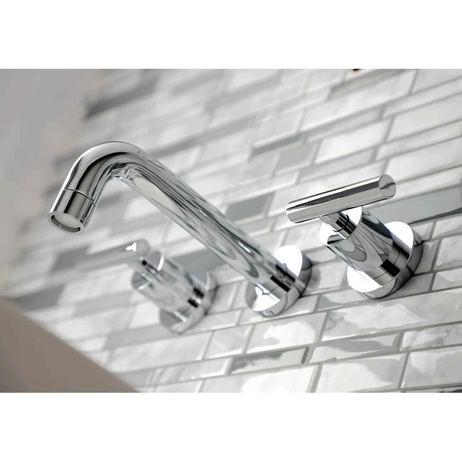 Kingston Brass Manhattan 2-Handle 8-Inch Wall Mount Bathroom Faucet