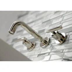 Kingston Brass Manhattan 2-Handle 8-Inch Wall Mount Bathroom Faucet