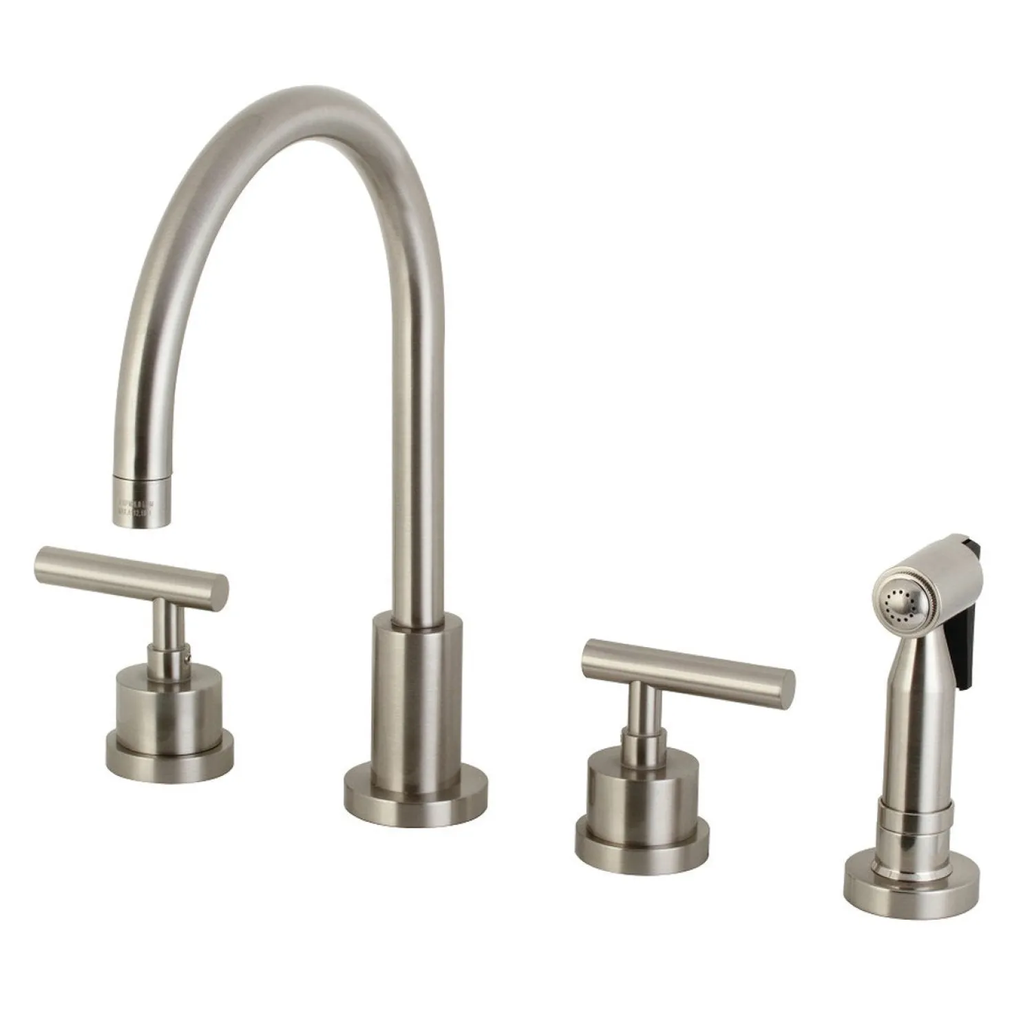 Kingston Brass Manhattan 8-Inch Widespread Kitchen Faucet with Brass Sprayer