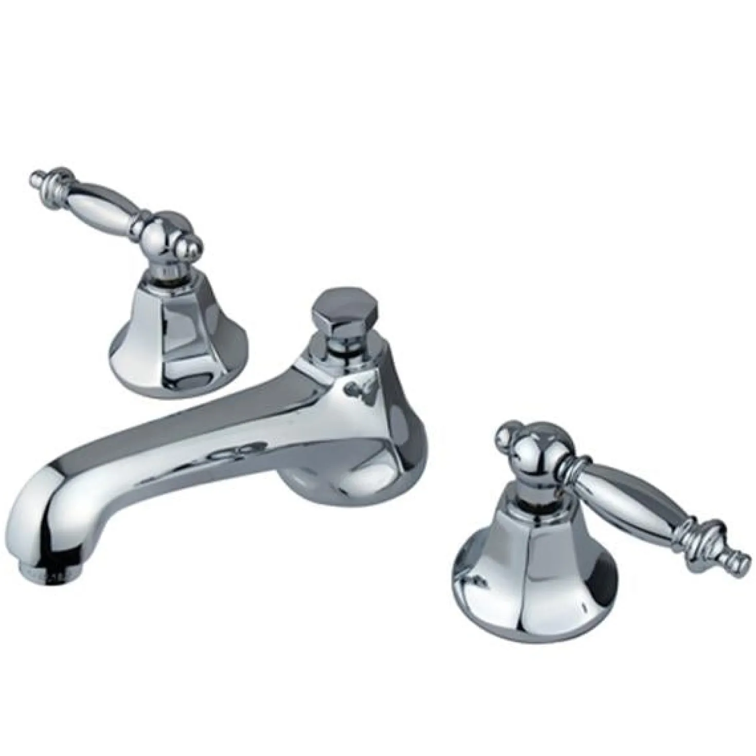 Kingston Brass Metropolitan Three Hole Two Handle 8" to 16" Widespread Lavatory Faucet with Brass Pop-up