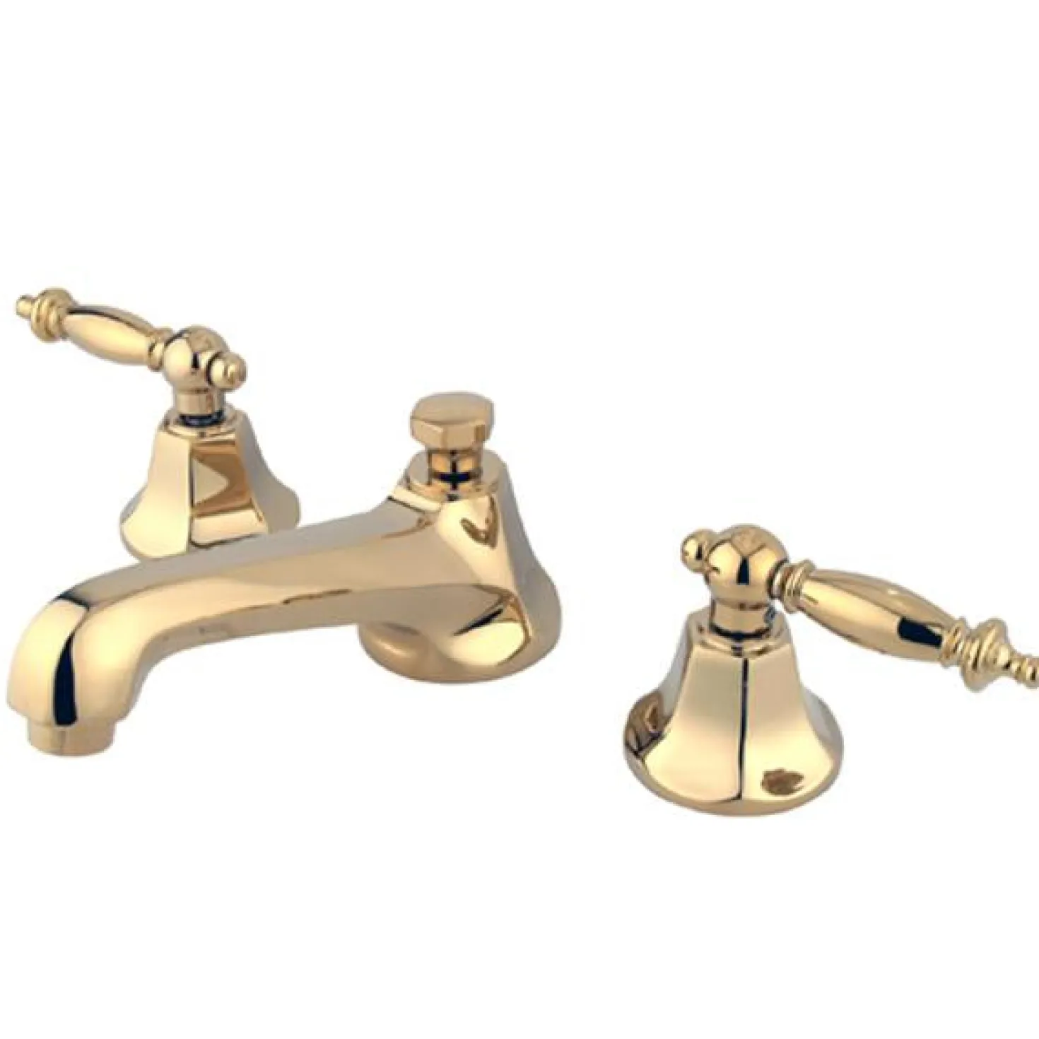 Kingston Brass Metropolitan Three Hole Two Handle 8" to 16" Widespread Lavatory Faucet with Brass Pop-up
