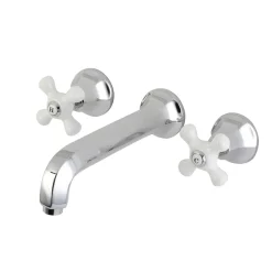Kingston Brass Metropolitan Wall Mount 2-Handle Bathroom Faucet