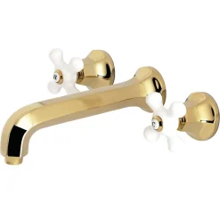 Kingston Brass Metropolitan Wall Mount 2-Handle Bathroom Faucet