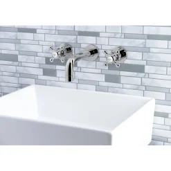 Kingston Brass Metropolitan 2-Handle 8-Inch Wall Mount Bathroom Faucet