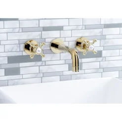 Kingston Brass Metropolitan 2-Handle 8-Inch Wall Mount Bathroom Faucet