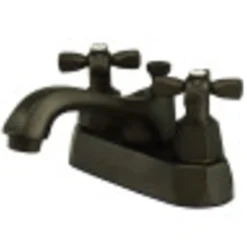 Kingston Brass Metropolitan Two Handle 4" Centerset Lavatory Faucet with Brass Metropolitan Pop-up