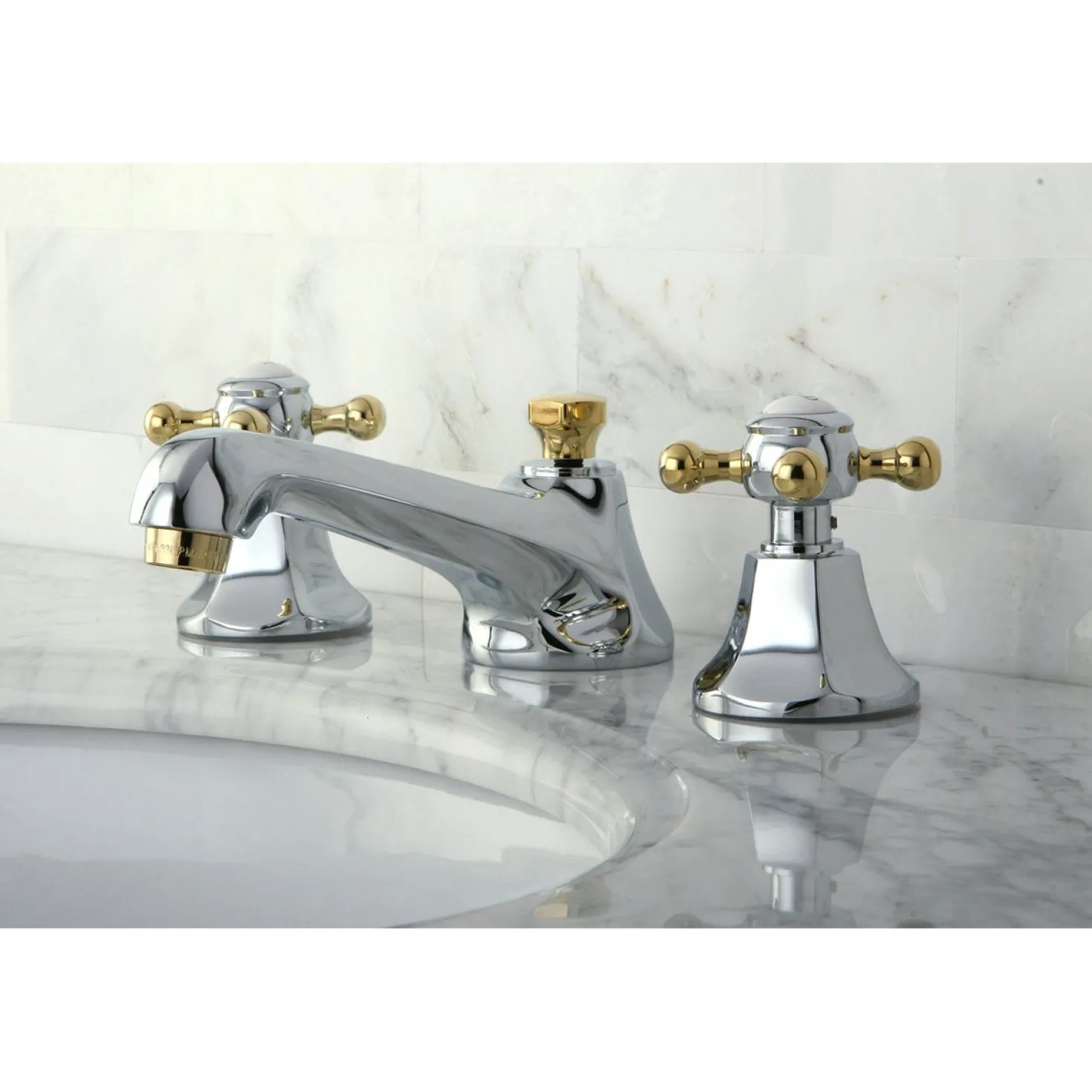Kingston Brass Metropolitan Deck Mount 8" Widespread Bathroom Faucet