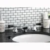 Kingston Brass Metropolitan Onyx Widespread Lavatory Faucet with Black Porcelain Lever Handle