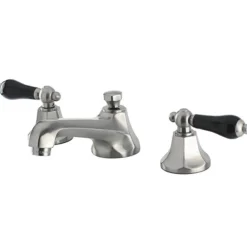 Kingston Brass Metropolitan Onyx Widespread Lavatory Faucet with Black Porcelain Lever Handle