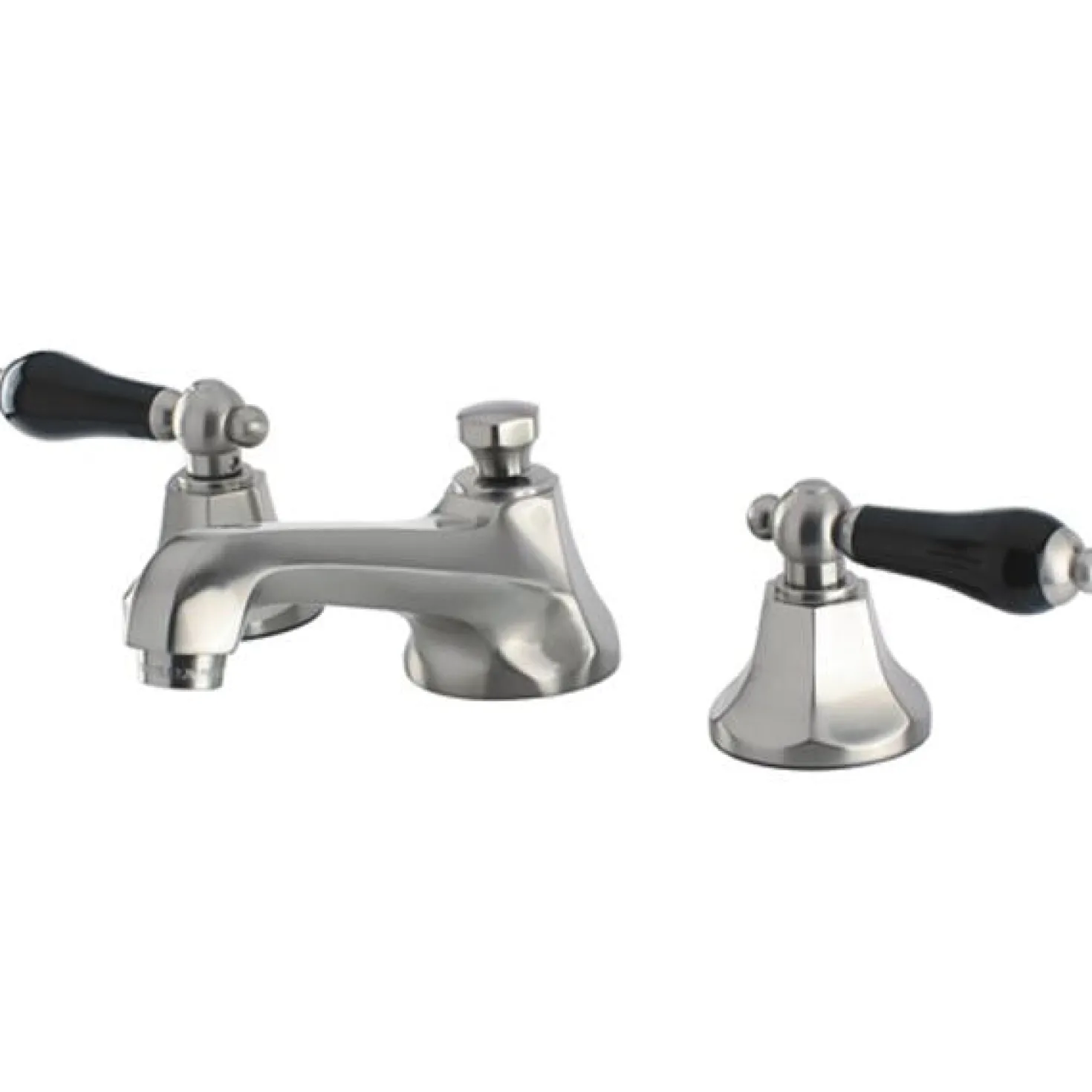 Kingston Brass Metropolitan Onyx Widespread Lavatory Faucet with Black Porcelain Lever Handle