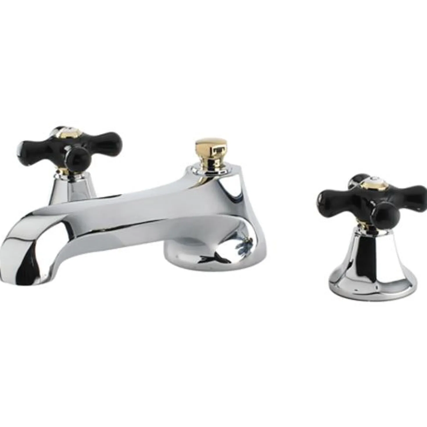 Kingston Brass Metropolitan Onyx Roman Tub Filler with Black Porcelain Cross Handle