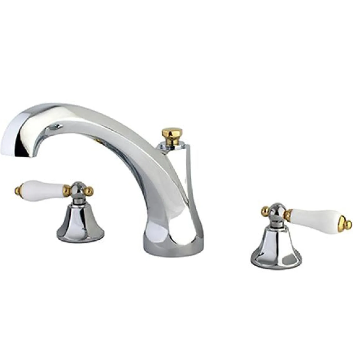 Kingston Brass Metropolitan Roman Tub Filler with Porcelain Lever Handles