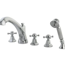Kingston Brass Metropolitan Roman Tub Filler with Hand Shower in Polished Chrome
