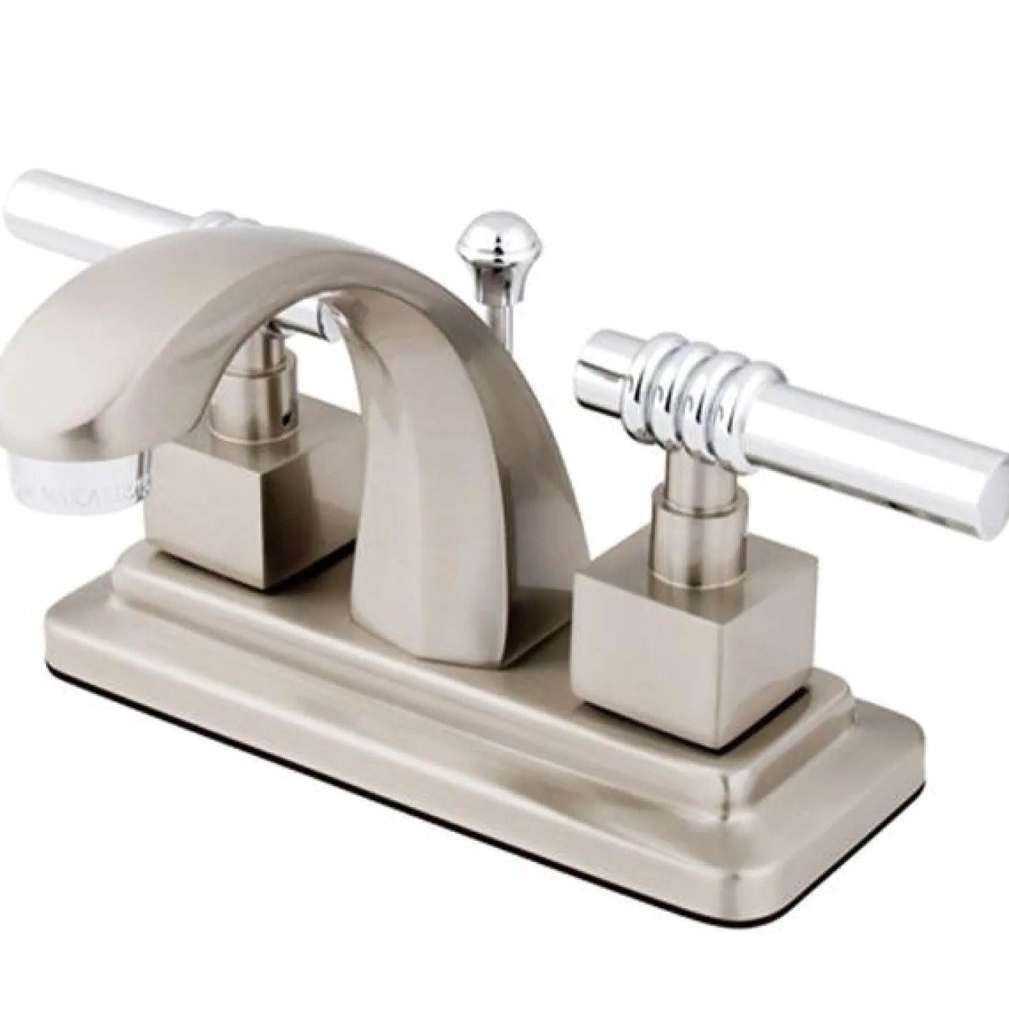 Kingston Brass Milano 4" Centerset Two Handle Lavatory Faucet with Brass Pop-up