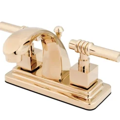 Kingston Brass Milano 4" Centerset Two Handle Lavatory Faucet with Brass Pop-up