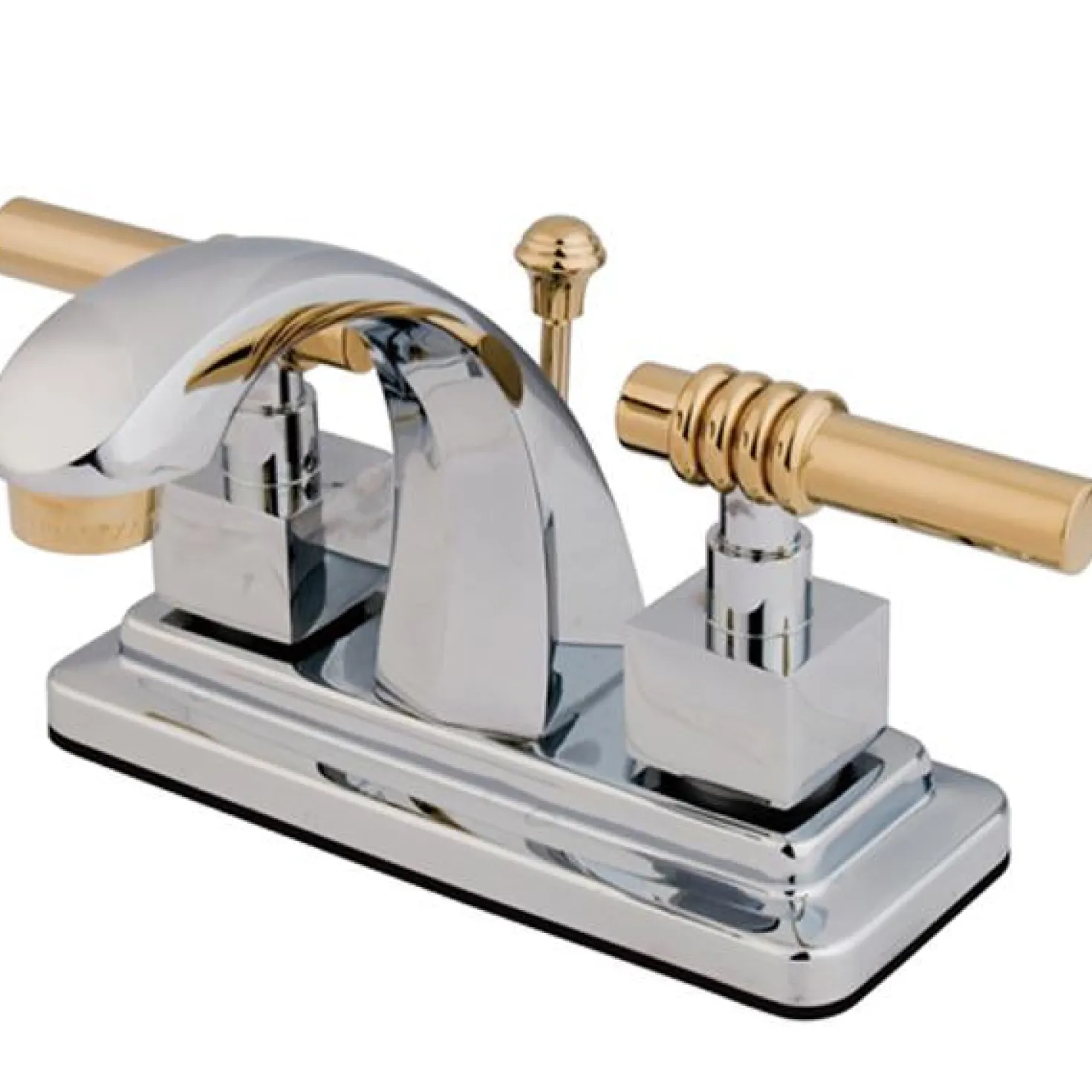 Kingston Brass Milano 4" Centerset Two Handle Lavatory Faucet with Brass Pop-up