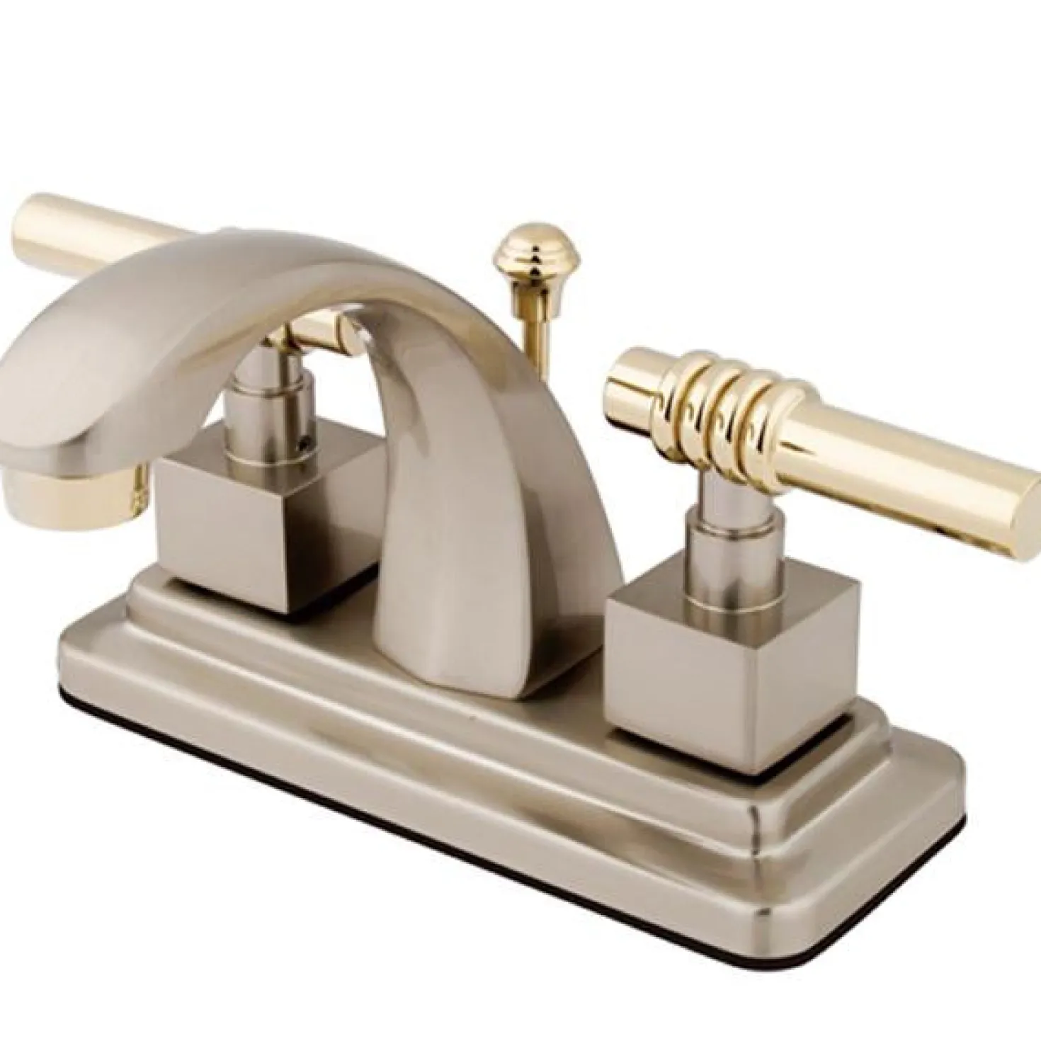 Kingston Brass Milano 4" Centerset Two Handle Lavatory Faucet with Brass Pop-up