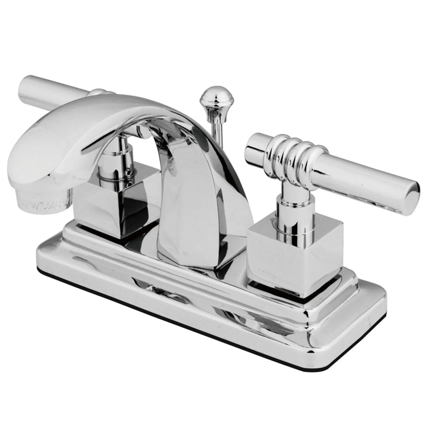 Kingston Brass Milano 4" Centerset Two Handle Lavatory Faucet with Brass Pop-up