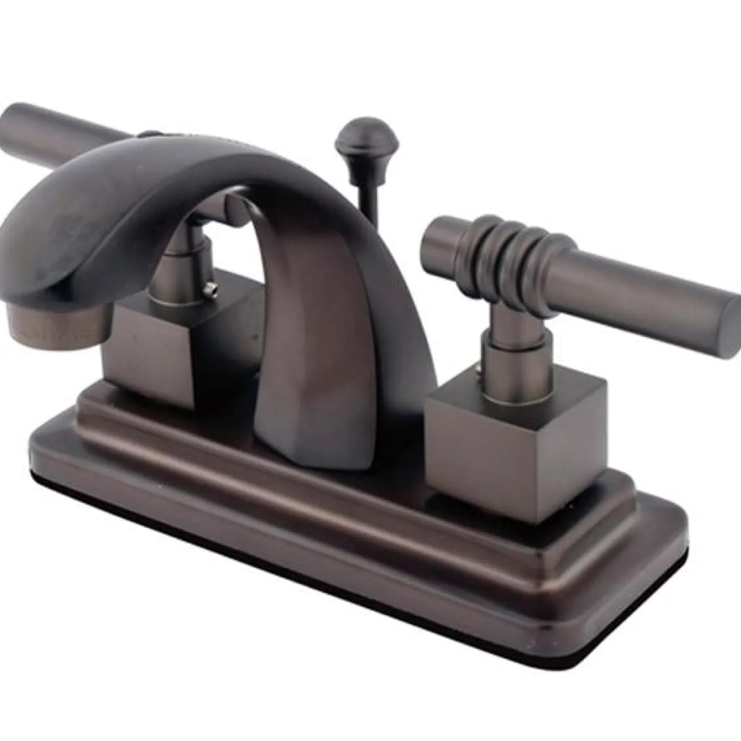 Kingston Brass Milano 4" Centerset Two Handle Lavatory Faucet with Brass Pop-up