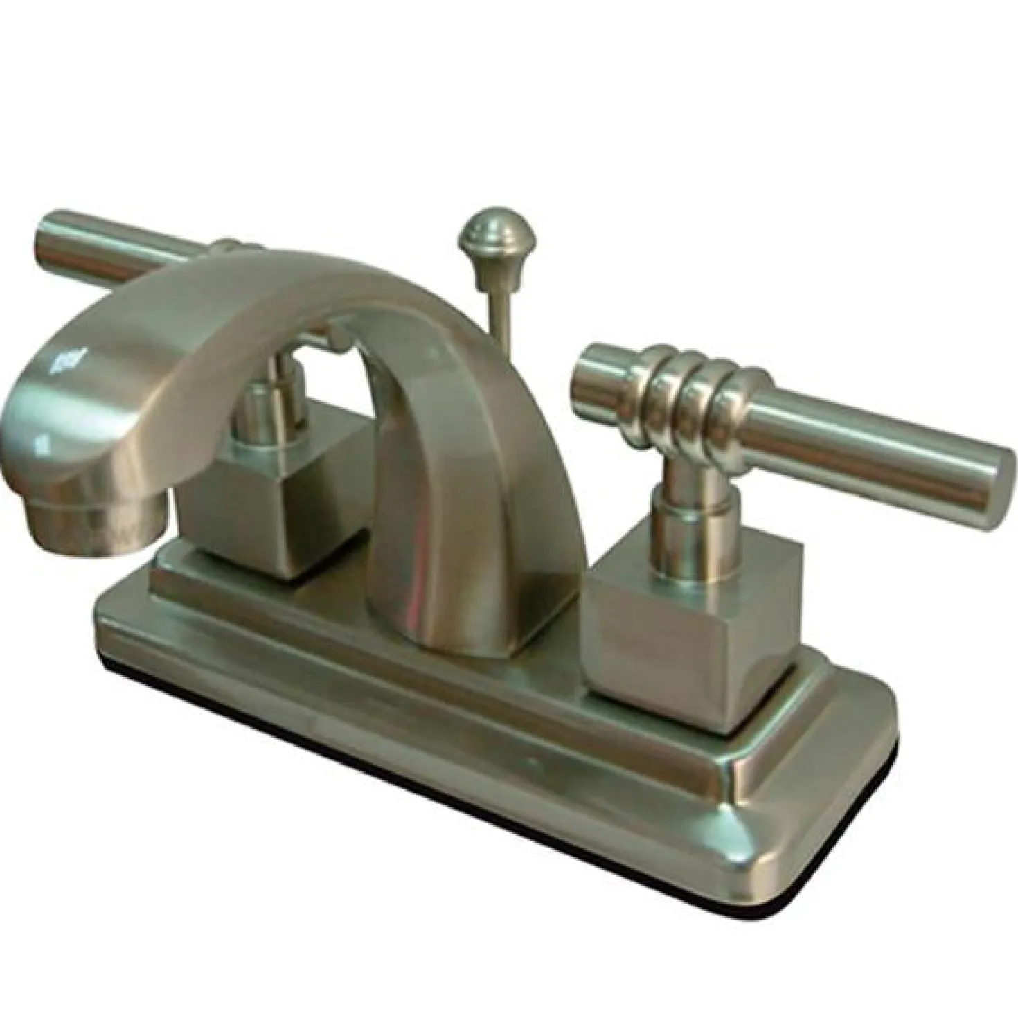 Kingston Brass Milano 4" Centerset Two Handle Lavatory Faucet with Brass Pop-up