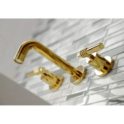 Kingston Brass Milano 2-Handle 8-Inch Wall Mount Bathroom Faucet