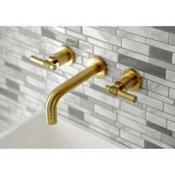 Kingston Brass Milano 2-Handle 8-Inch Wall Mount Bathroom Faucet