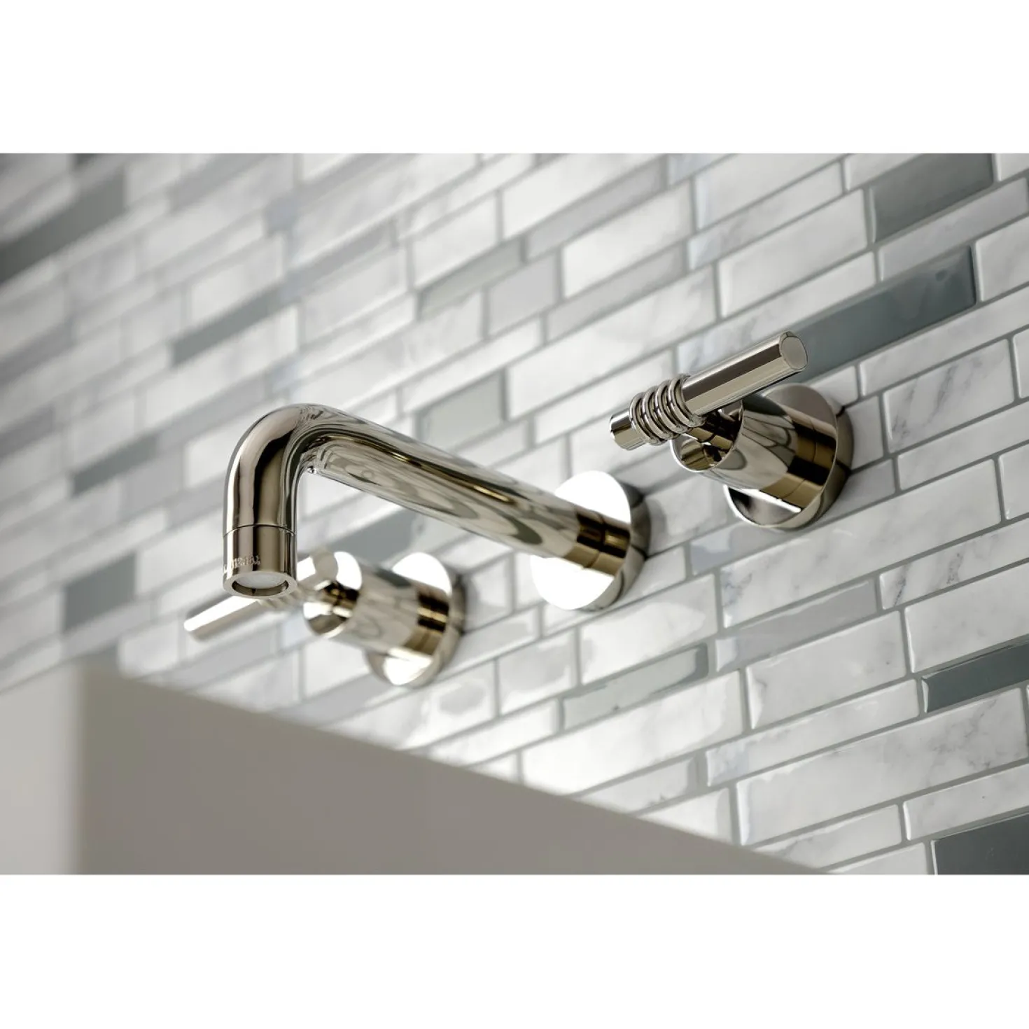 Kingston Brass Milano 2-Handle 8-Inch Wall Mount Bathroom Faucet