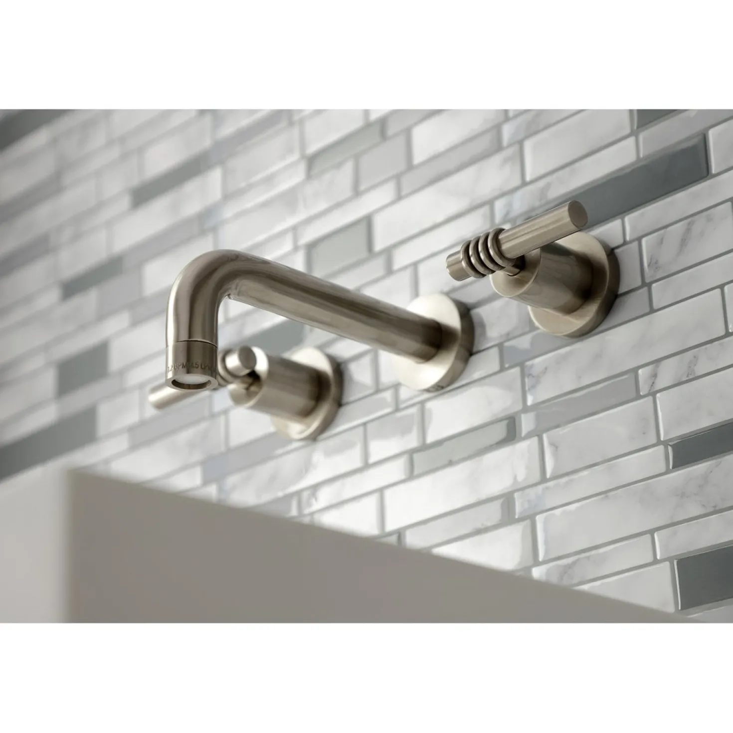 Kingston Brass Milano 2-Handle 8-Inch Wall Mount Bathroom Faucet
