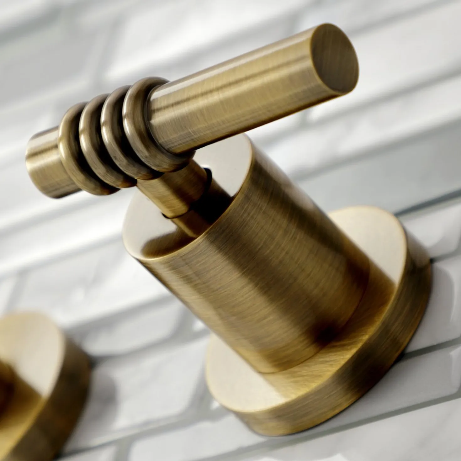 Kingston Brass Milano 2-Handle 8-Inch Wall Mount Bathroom Faucet
