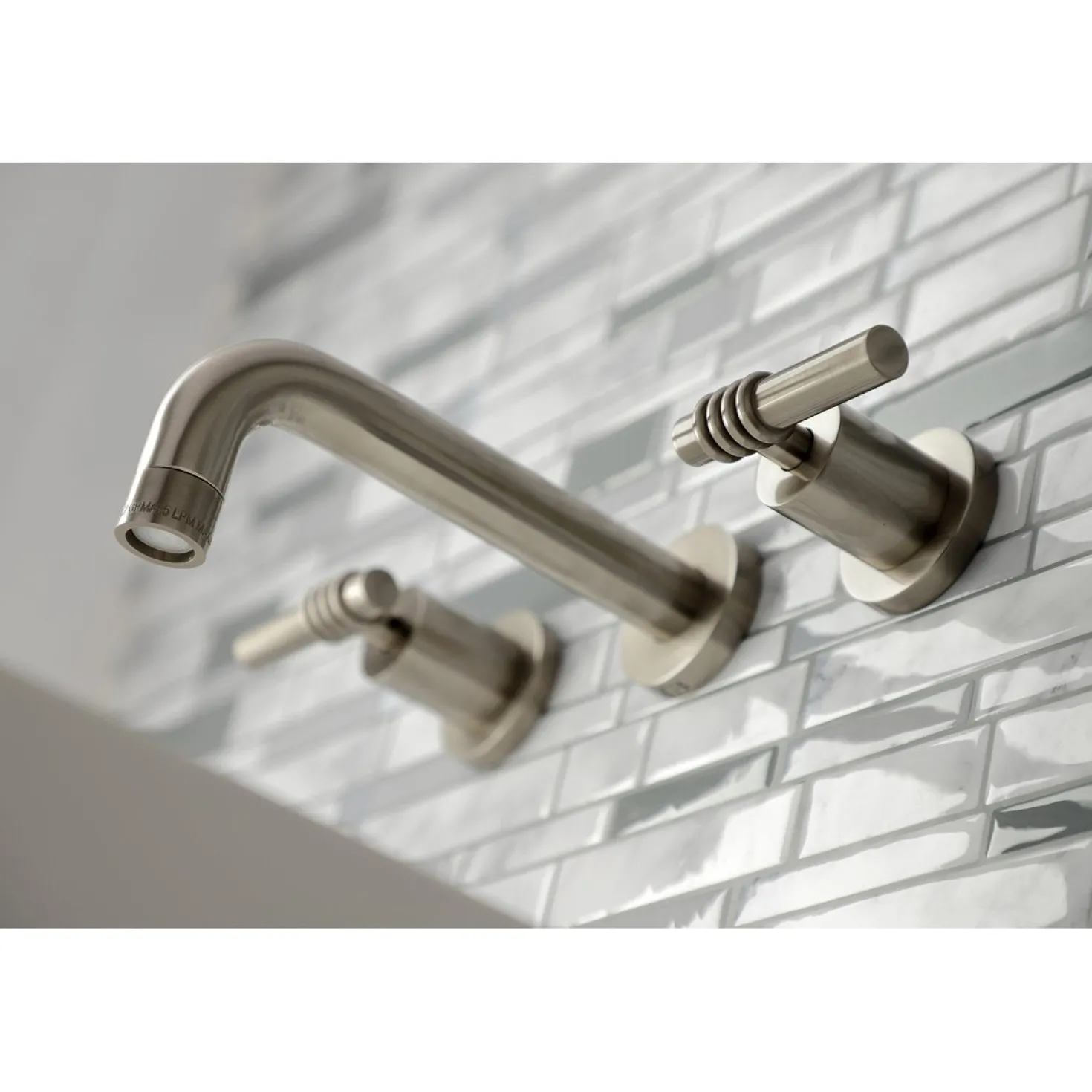 Kingston Brass Milano 2-Handle 8-Inch Wall Mount Bathroom Faucet