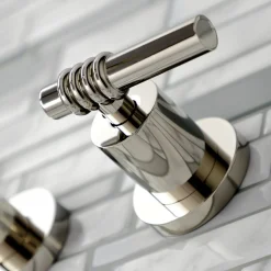 Kingston Brass Milano 2-Handle 8-Inch Wall Mount Bathroom Faucet