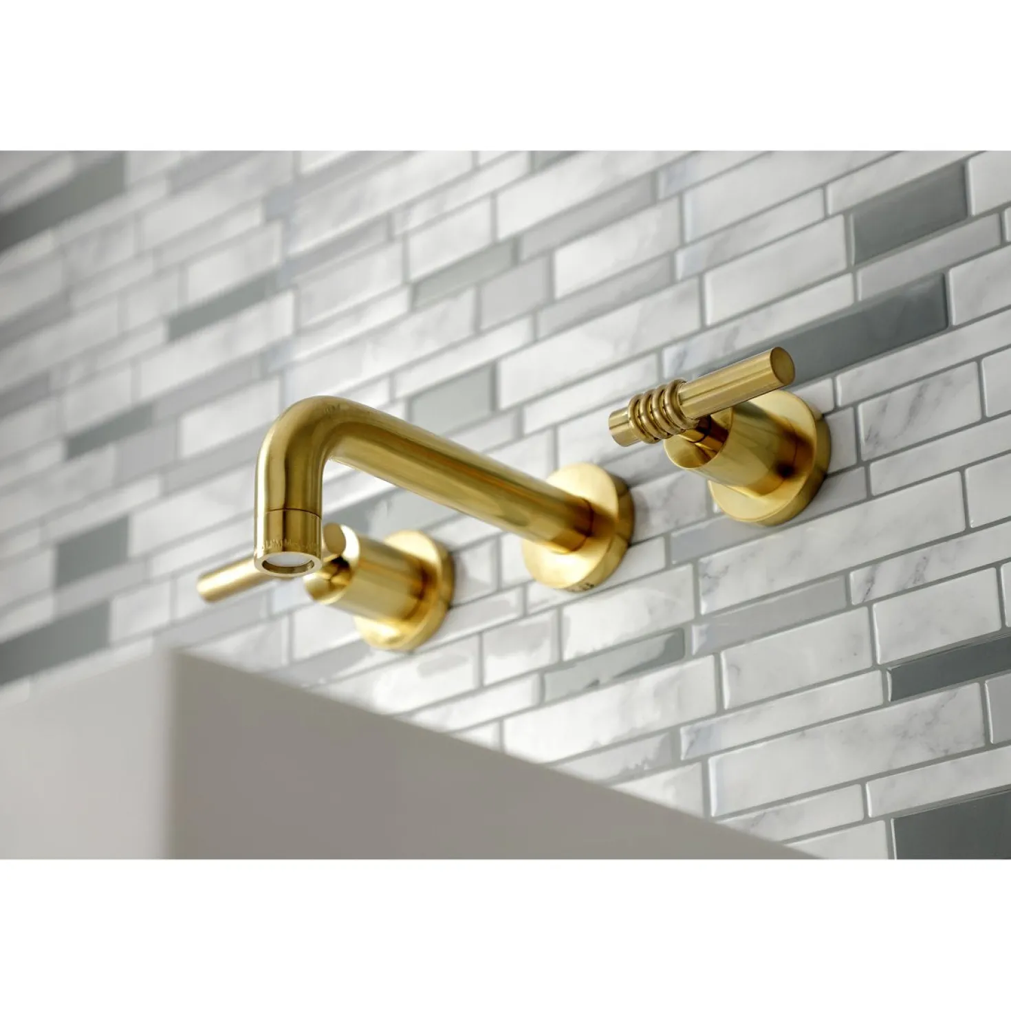 Kingston Brass Milano 2-Handle 8-Inch Wall Mount Bathroom Faucet