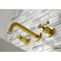 Kingston Brass Milano 2-Handle 8-Inch Wall Mount Bathroom Faucet